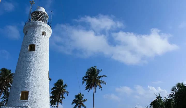 Beruwala lighthouse beach and coastline